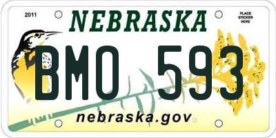 NE license plate BMO593