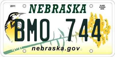 NE license plate BMO744