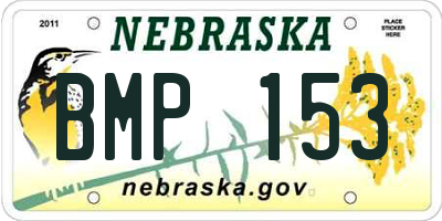 NE license plate BMP153