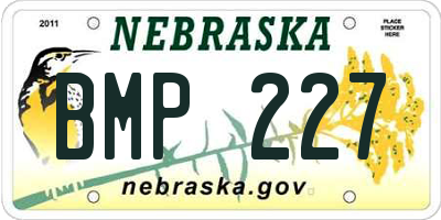 NE license plate BMP227