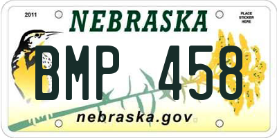 NE license plate BMP458