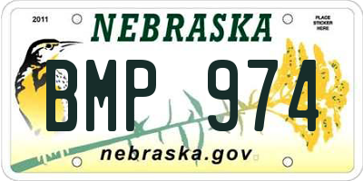 NE license plate BMP974