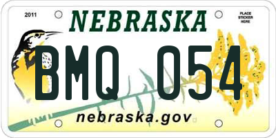 NE license plate BMQ054