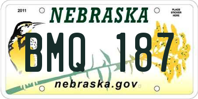 NE license plate BMQ187