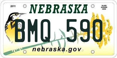 NE license plate BMQ590