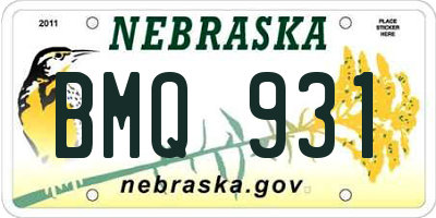NE license plate BMQ931