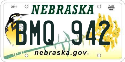 NE license plate BMQ942