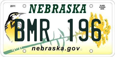 NE license plate BMR196