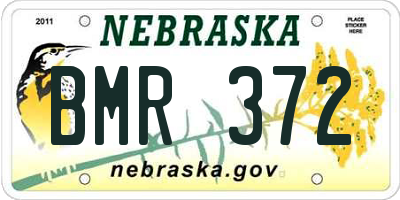 NE license plate BMR372