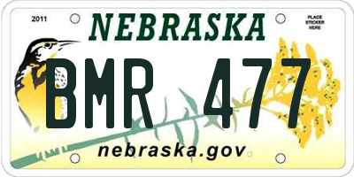 NE license plate BMR477
