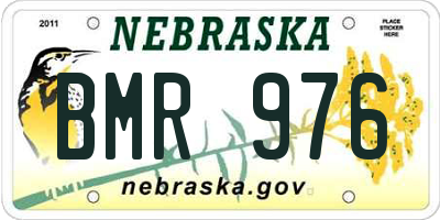 NE license plate BMR976