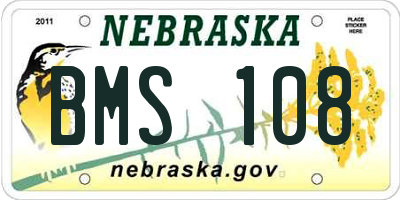 NE license plate BMS108