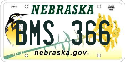 NE license plate BMS366