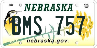 NE license plate BMS757