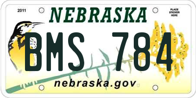 NE license plate BMS784