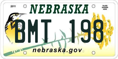 NE license plate BMT198
