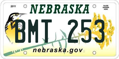 NE license plate BMT253