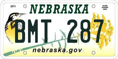 NE license plate BMT287