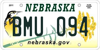 NE license plate BMU094