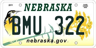 NE license plate BMU322