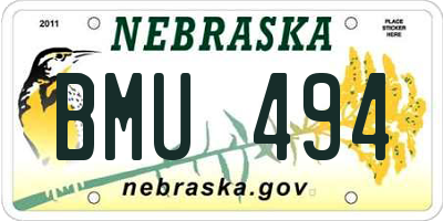 NE license plate BMU494