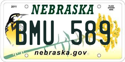 NE license plate BMU589