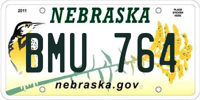 NE license plate BMU764