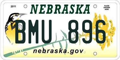 NE license plate BMU896