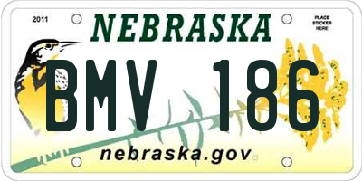 NE license plate BMV186