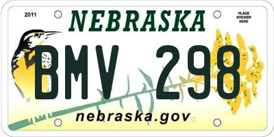 NE license plate BMV298