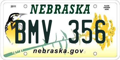 NE license plate BMV356