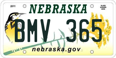 NE license plate BMV365