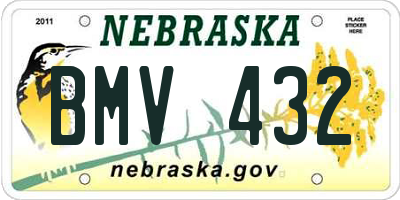 NE license plate BMV432