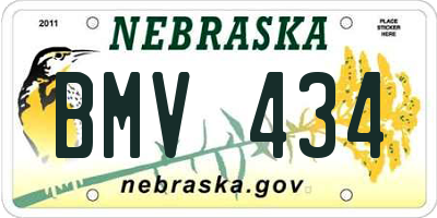 NE license plate BMV434