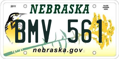 NE license plate BMV561