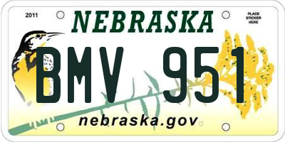 NE license plate BMV951