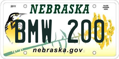 NE license plate BMW200