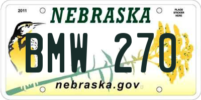 NE license plate BMW270