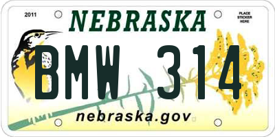 NE license plate BMW314