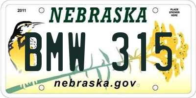 NE license plate BMW315