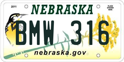 NE license plate BMW316