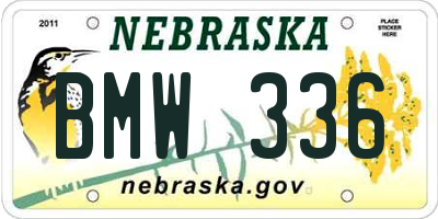 NE license plate BMW336