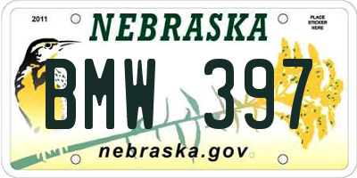 NE license plate BMW397