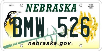 NE license plate BMW526
