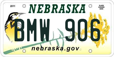 NE license plate BMW906