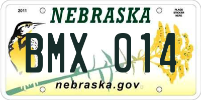 NE license plate BMX014