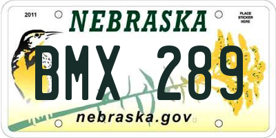 NE license plate BMX289