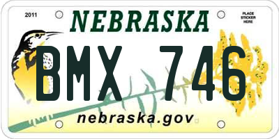 NE license plate BMX746