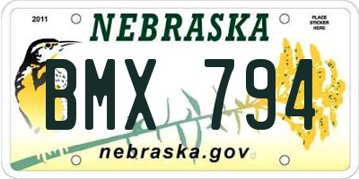 NE license plate BMX794