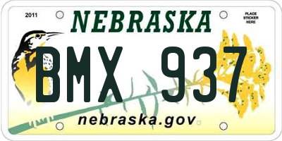 NE license plate BMX937